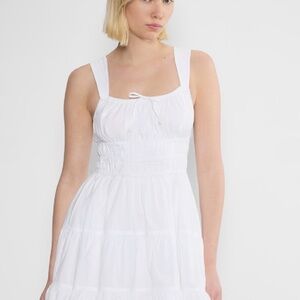 Aritzia Sunday Best Martine Poplin Dress in white
